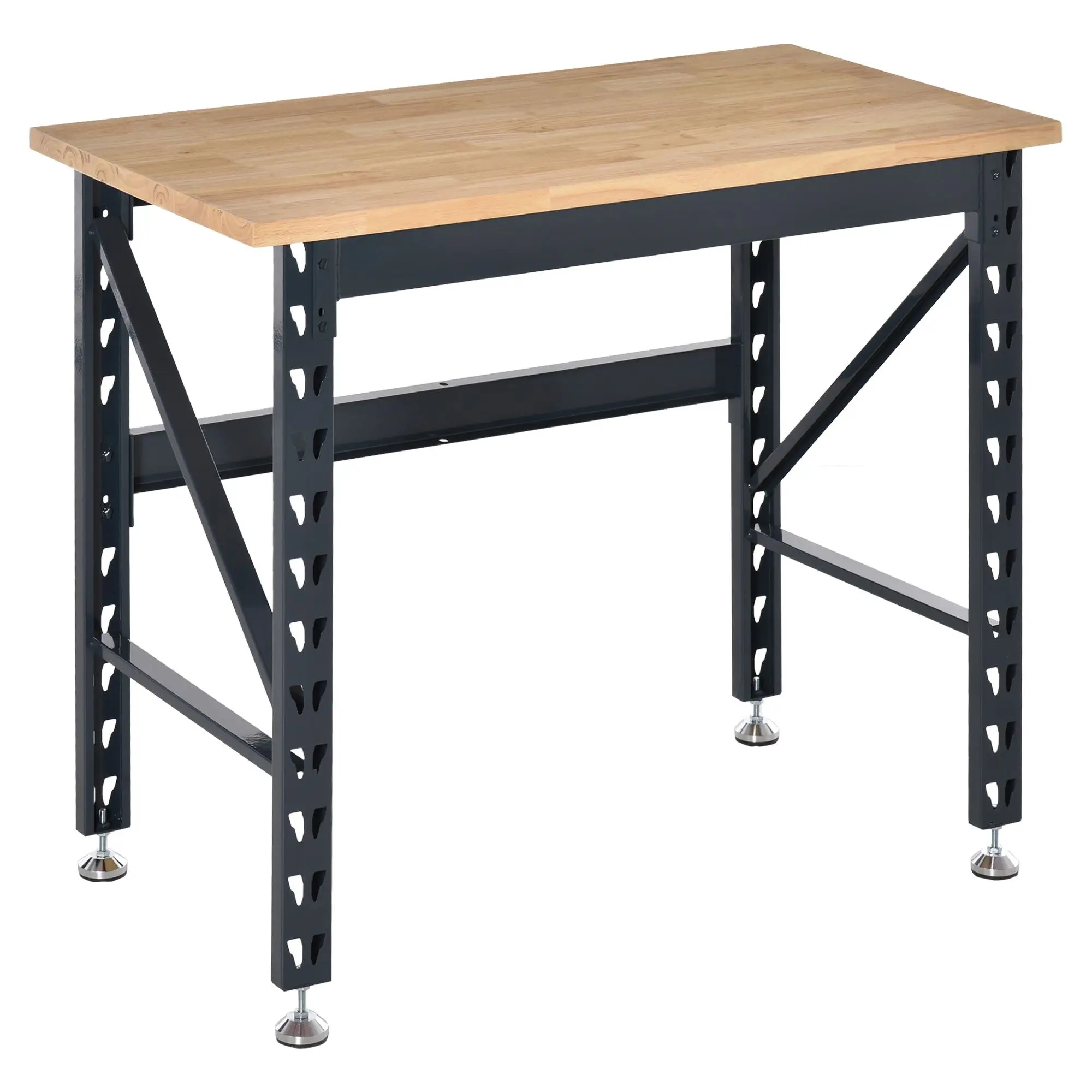 

For Solid Craftsmanship: 45" Solid Wood Workbench, Adjustable Foot Pads, 1100 Lbs Capacity for Robust Workshop Performance
