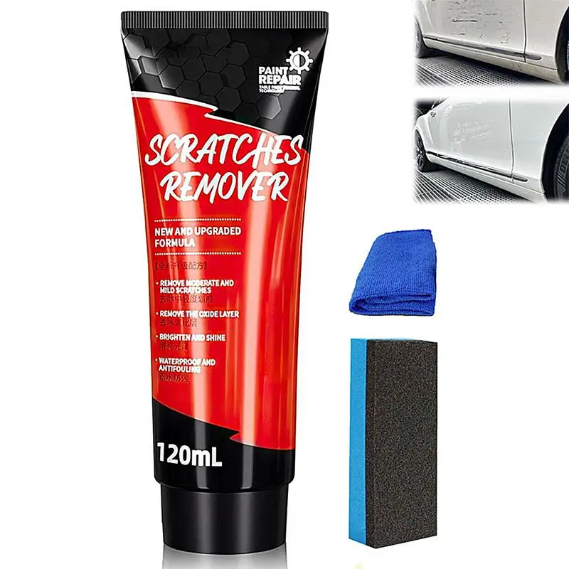 Kit de réparation de rayures de peinture de voiture DominagroRepair, dissolvant de rayures de voiture et avertissement de polissage avec une serviette éponge pour