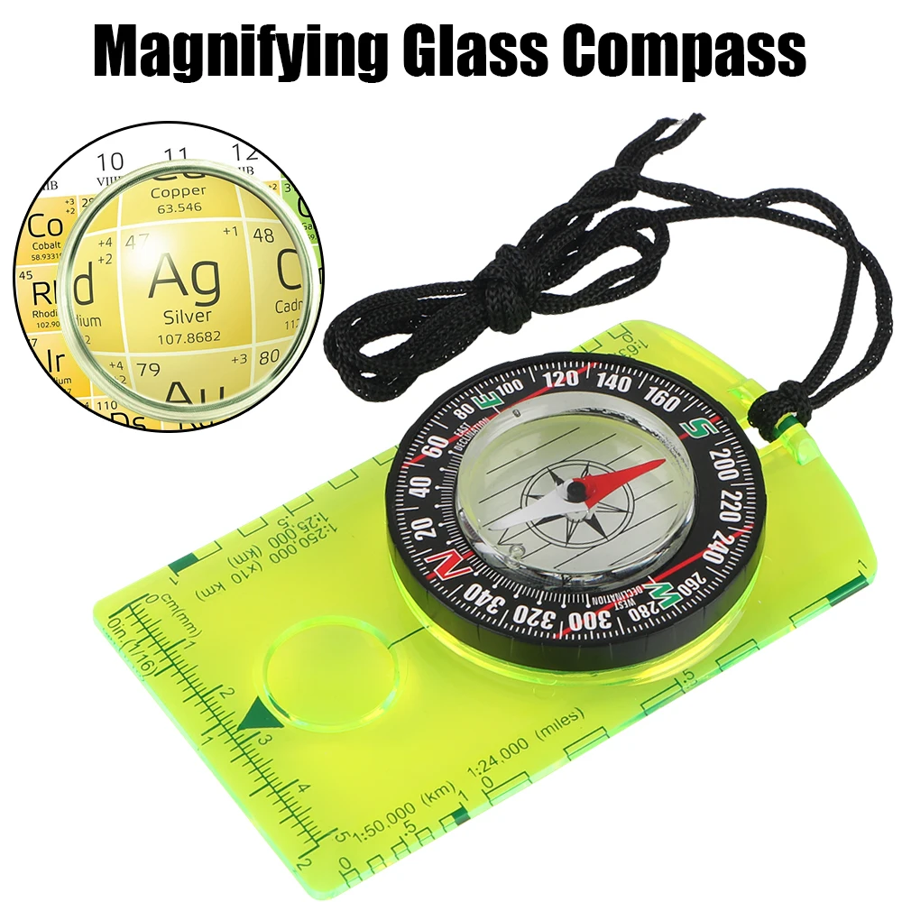 Waterproof For Navigation Hiking Orienteering Scout Ruler Advanced Compass Scaled Magenetic Needle Compass With Magnifier