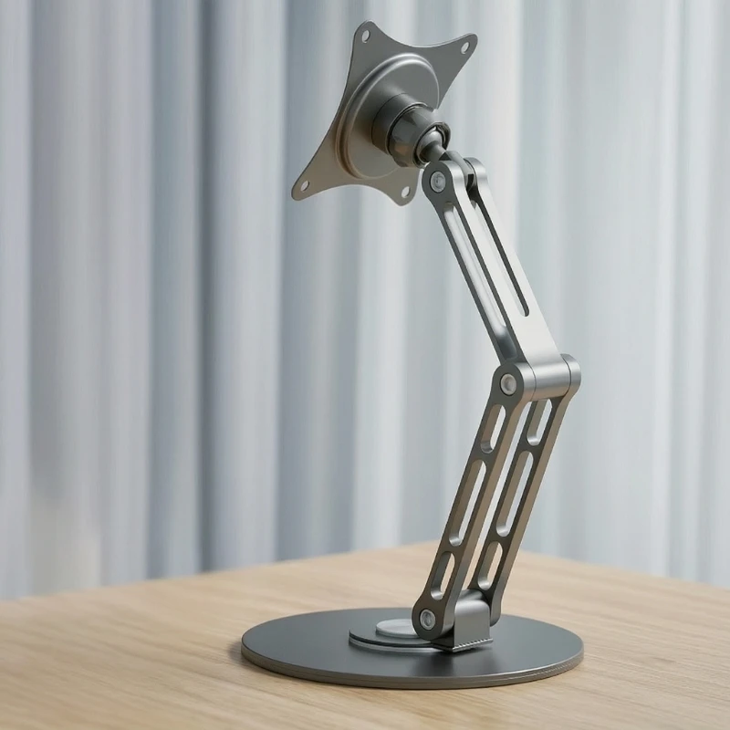 Desk Portable Display Stand with 75 x 75 mm VESA Plate, Rotating Base and Metal Arm for Small Monitor Placement in Home H8WD