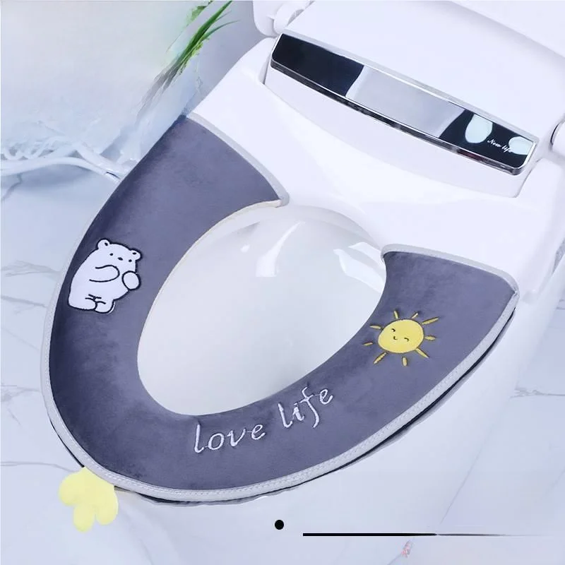 スマート便座カバー冬用モデルジッパースタイル家庭用トイレマットパッドオールシーズンユニバーサルスマート便座クッション