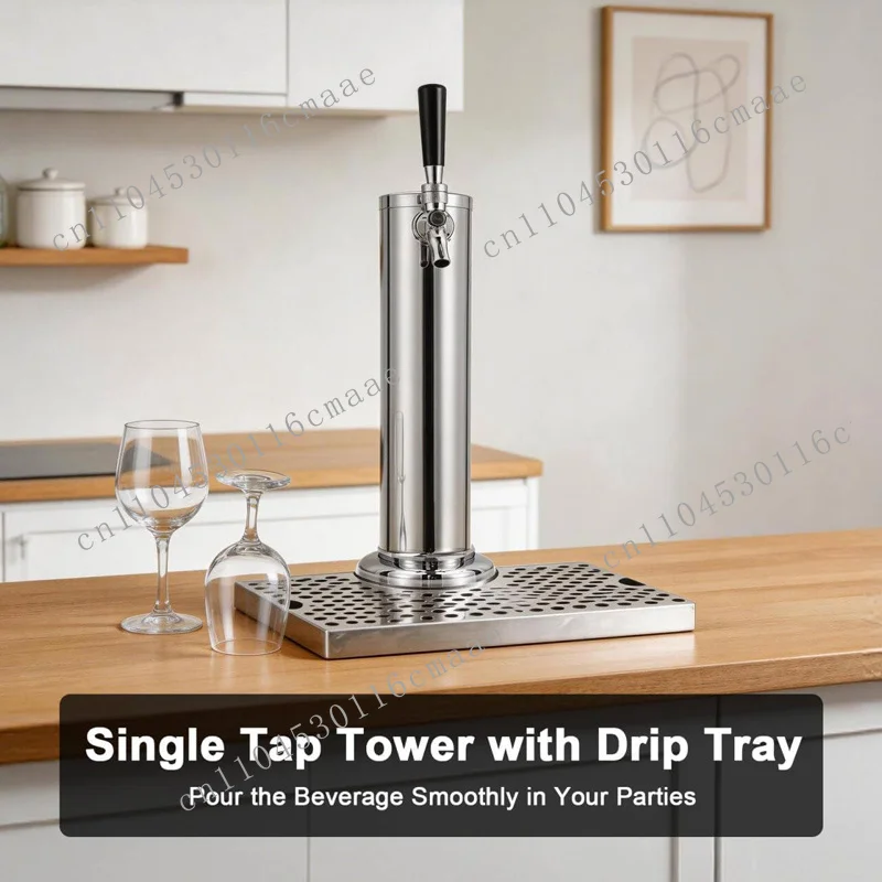 Single faucet eco-friendly modern tower stainless steel drip tray pre-installed tower parts