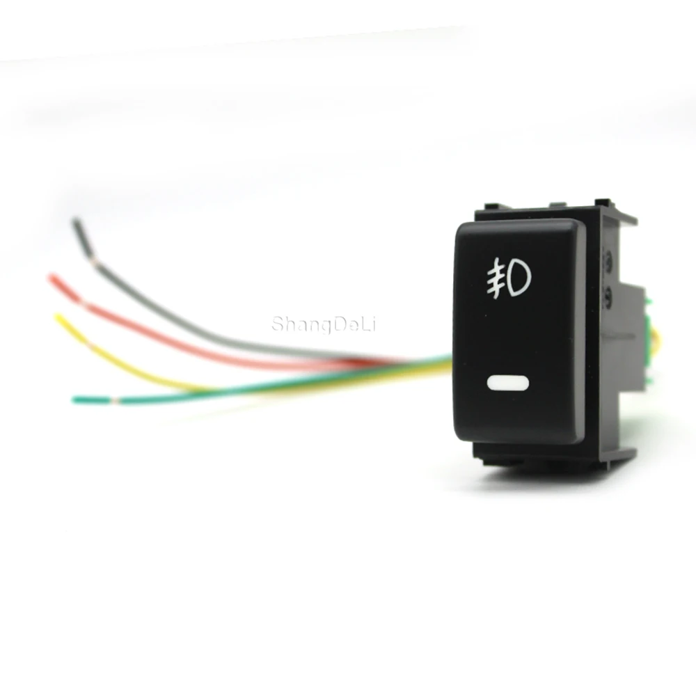 سيارة مصباح ليد الجبهة الضباب مفتاح الإضاءة الخلفية الضباب مصباح دفع زر مع سلك لنيسان قاشقاي تيدا X-TRAIL باترول Y62 2008 - 2015 #5