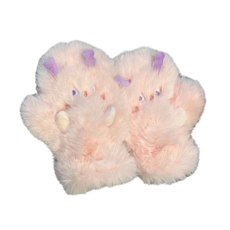 Anime Plush Gloves Winter Warmth Gloves for Teens Girl Hand Warmer Furry Mittens Coldproof Windproof Cycling Handwear