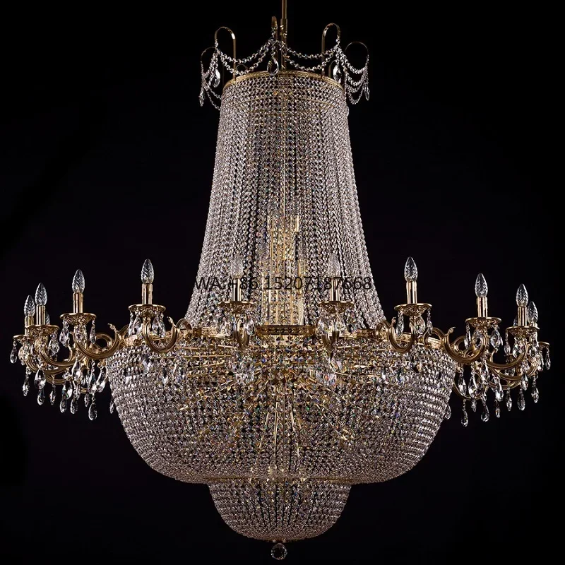 Big Royal Crystal  Hotel Lobby Projects Customized  Light French Empire Crystal  Luxury