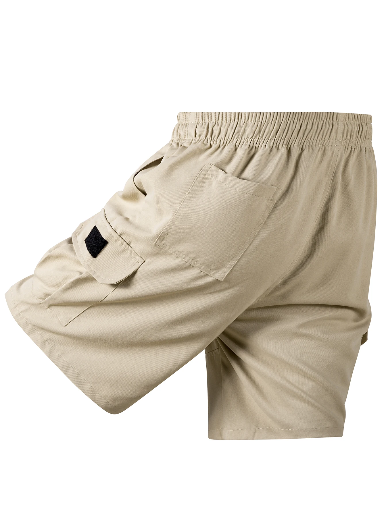 Men's Casual Cargo Shorts Elastic Drawstring Waist Multi Pockets Loose Fit Outdoor Summer Work Shorts
