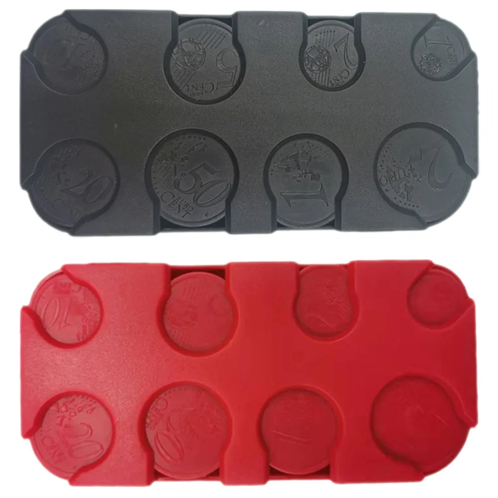 

2pcs Holder Plastic Change Storage Box Organizer for Coins Dispenser Counter Dollar Euro Red Black Key Safe