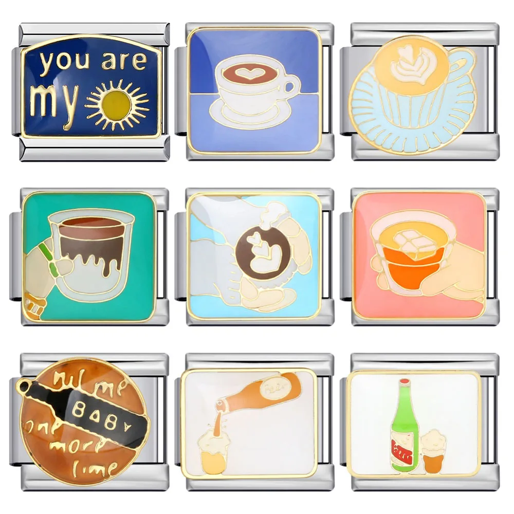 Лидер-продаж-женские-и-мужские-кофейные-напитки-серия-итальянские-очаровательные-звенья-подходят-для-9-мм-нержавеющая-сталь-сделай-сам-ручная-цепочка-ювелирные-изделия