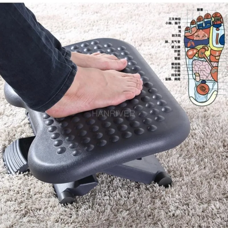 Adjustable Height Foot Rest Stool Ergonomic Comfortable Under Desk Home Office Massage Relaxation Foot Stool Feet Support Relax