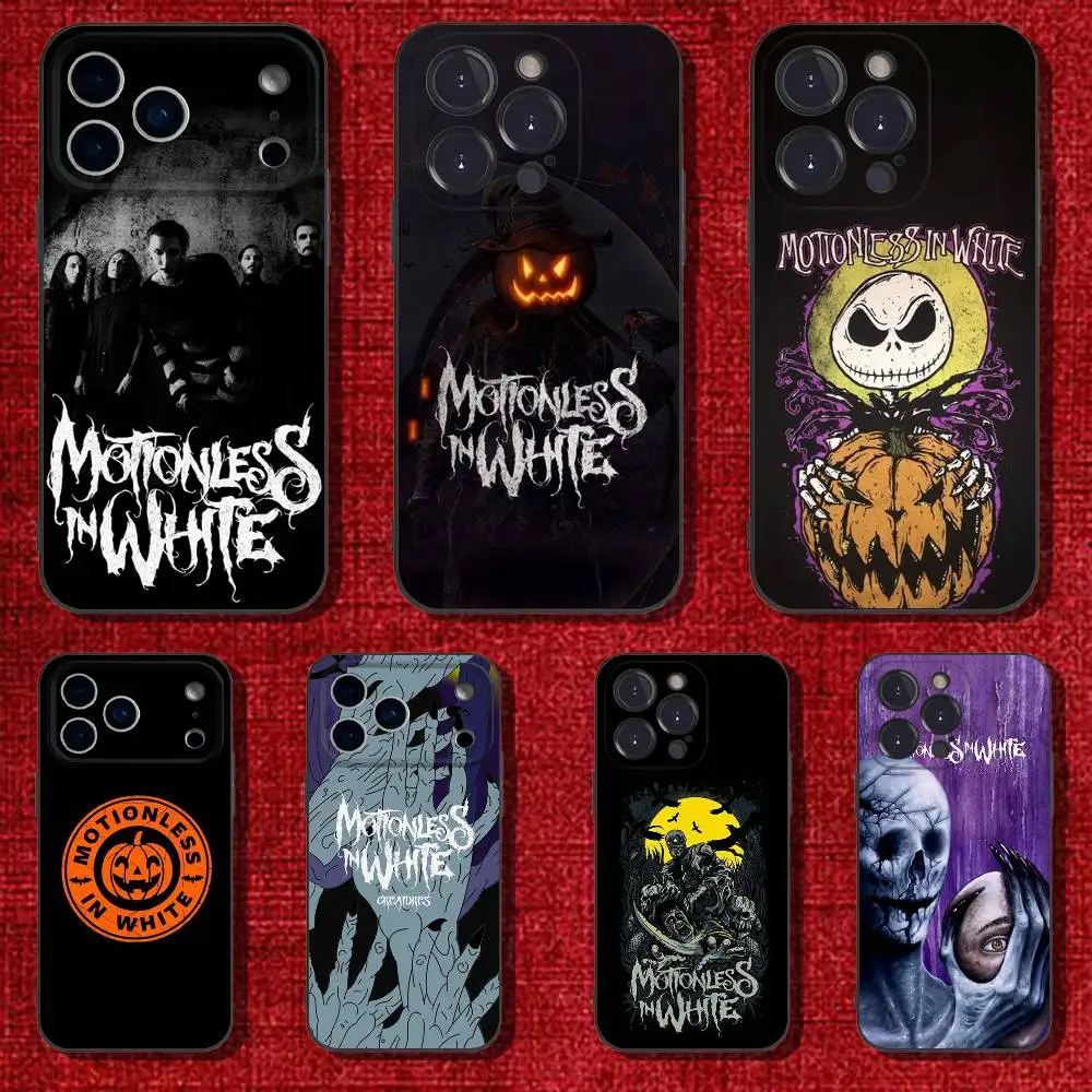 M-Motionless In Whites Phone Case For iPhone 17,16,15,14,13,12,Pro,Max,Plus,E,SE4,Air,Mini Black Soft Cover