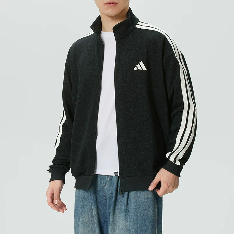 2026 New Adidas Mens Knit Track Jacket KR2488 Black Full Zip Sports Outerwear