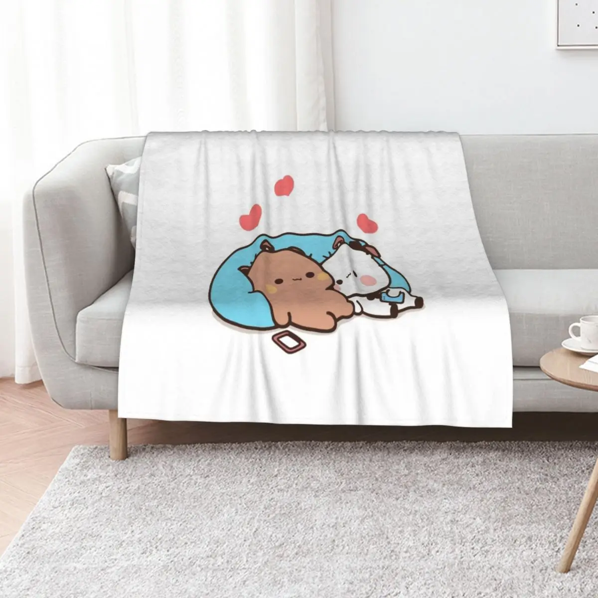 bear and panda bubu dudu balloon Throw Blanket Fade Resistant Durable Throw Blanket