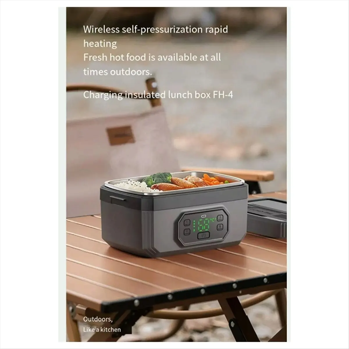 Kotak Makan Siang Portabel yang Dapat Diisi Ulang, Pemanas Nirkabel, Kotak Bento Tanpa Air, Kantor Pelajar, Penyimpanan Daya, Luar Ruangan