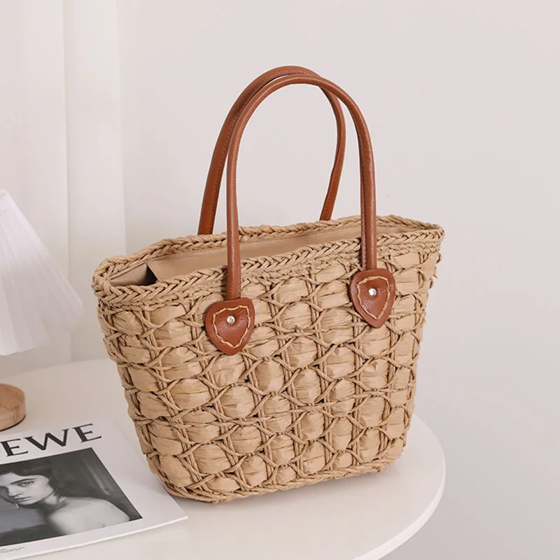 Borsa da donna in paglia con nappe bohémien borse a tracolla in vimini intrecciate in Rattan di grande capacità Totes Casual Summer Beach grandi borse 2023