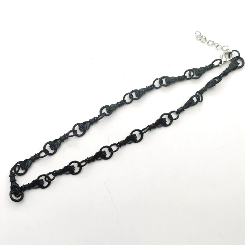 2022 New Hand Grip Ring Necklace Retro Hand In Hand Unisex Choker Necklace Women Hip-hop Gothic Punk Style Chain Choker Gifts