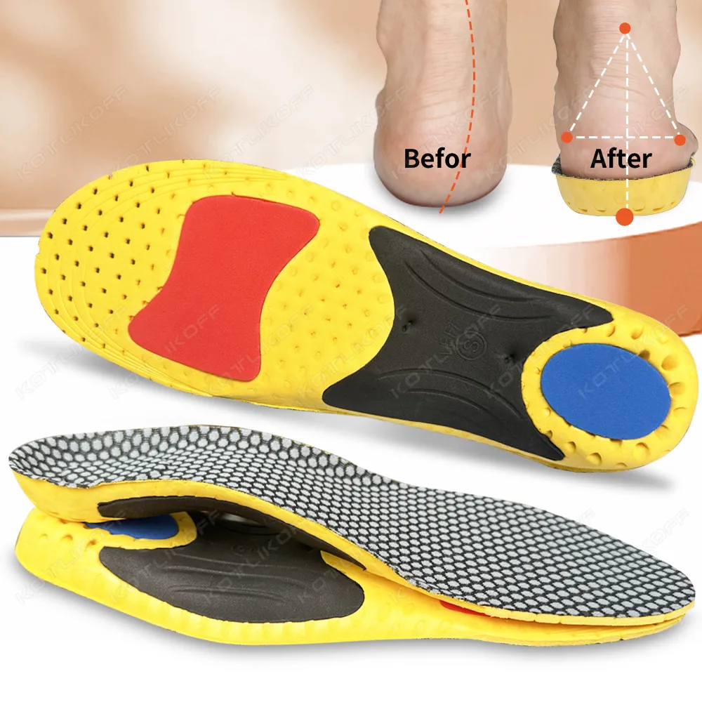 

KOTLIKOFF Insole Orthopedic X/O Leg Correction Cuttable Elastic Cushion Outdoor Hiking Travel Essentials Flat Arch Support Sport