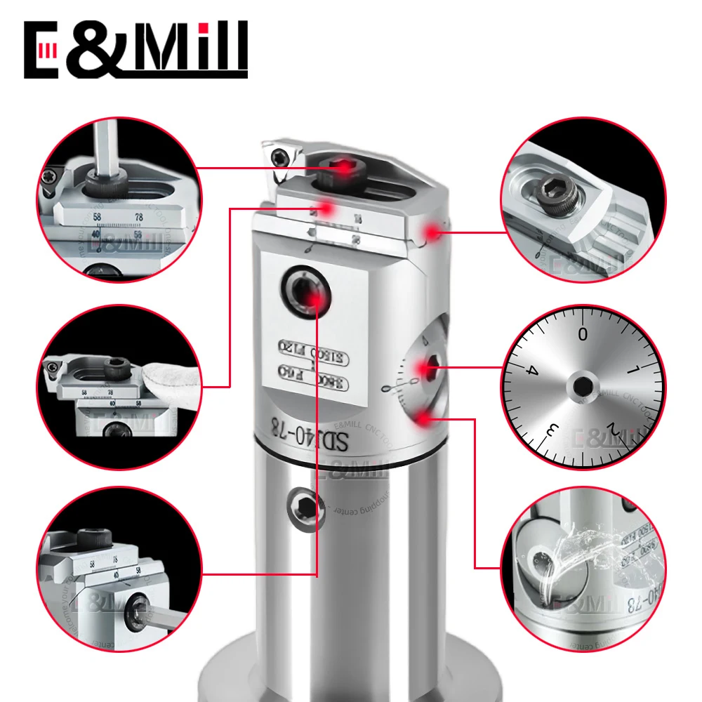 SDJ Fine Tuning Fine Boring Tool Head LBK CBK EWN Lock tooth Thread Small Aperture Boring Hole SDJ10 SDJ12 14 SDJ16 EWN20 25 32