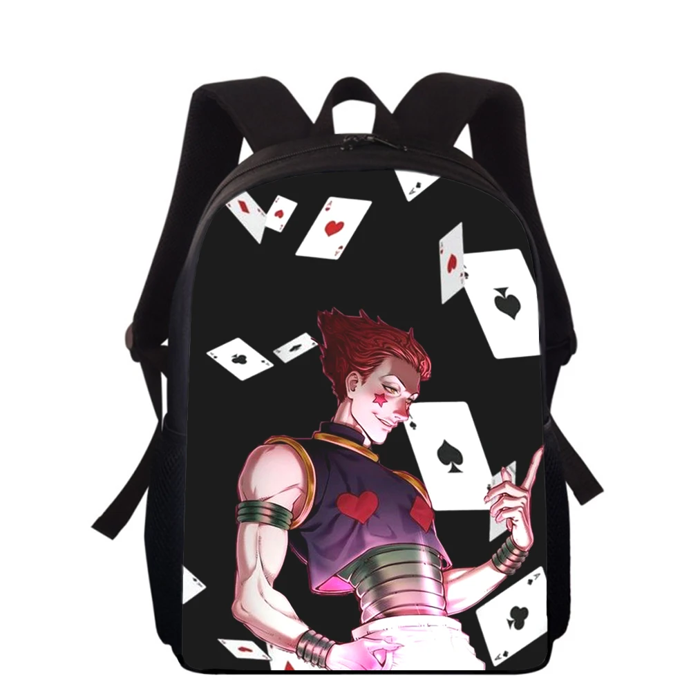 Hisoka HUNTER×HUNTER Anime 3D Print Mochila para Crianças, mochilas escolares primárias para meninos e meninas, mochilas escolares, estudantes de 16"