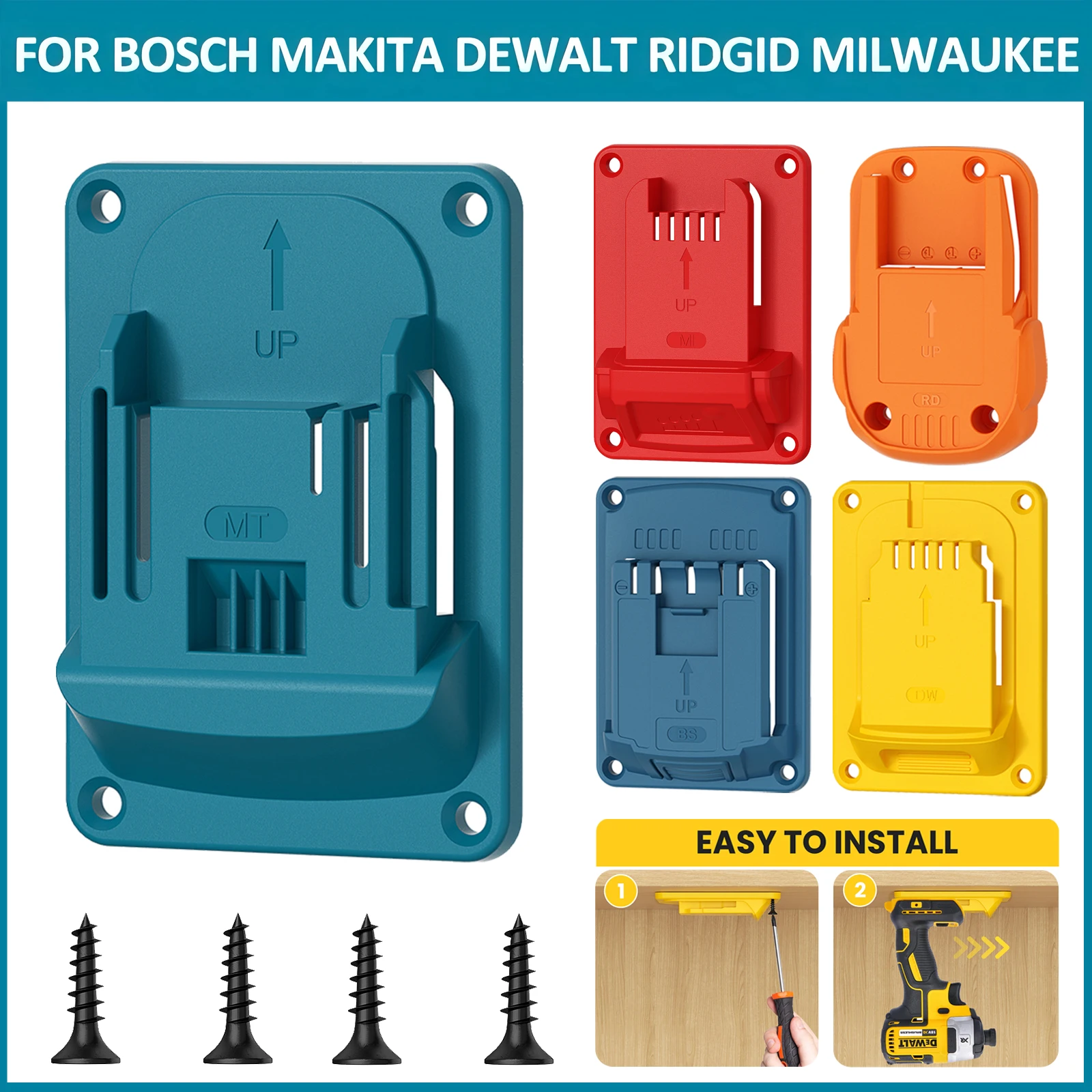 For Dewalt/Milwaukee/Makita/Bosch/Ridgid/AEG 18V Battery Tools Machine Holder  Wall Mount Tool Bracket Fixe Device Tool Holder