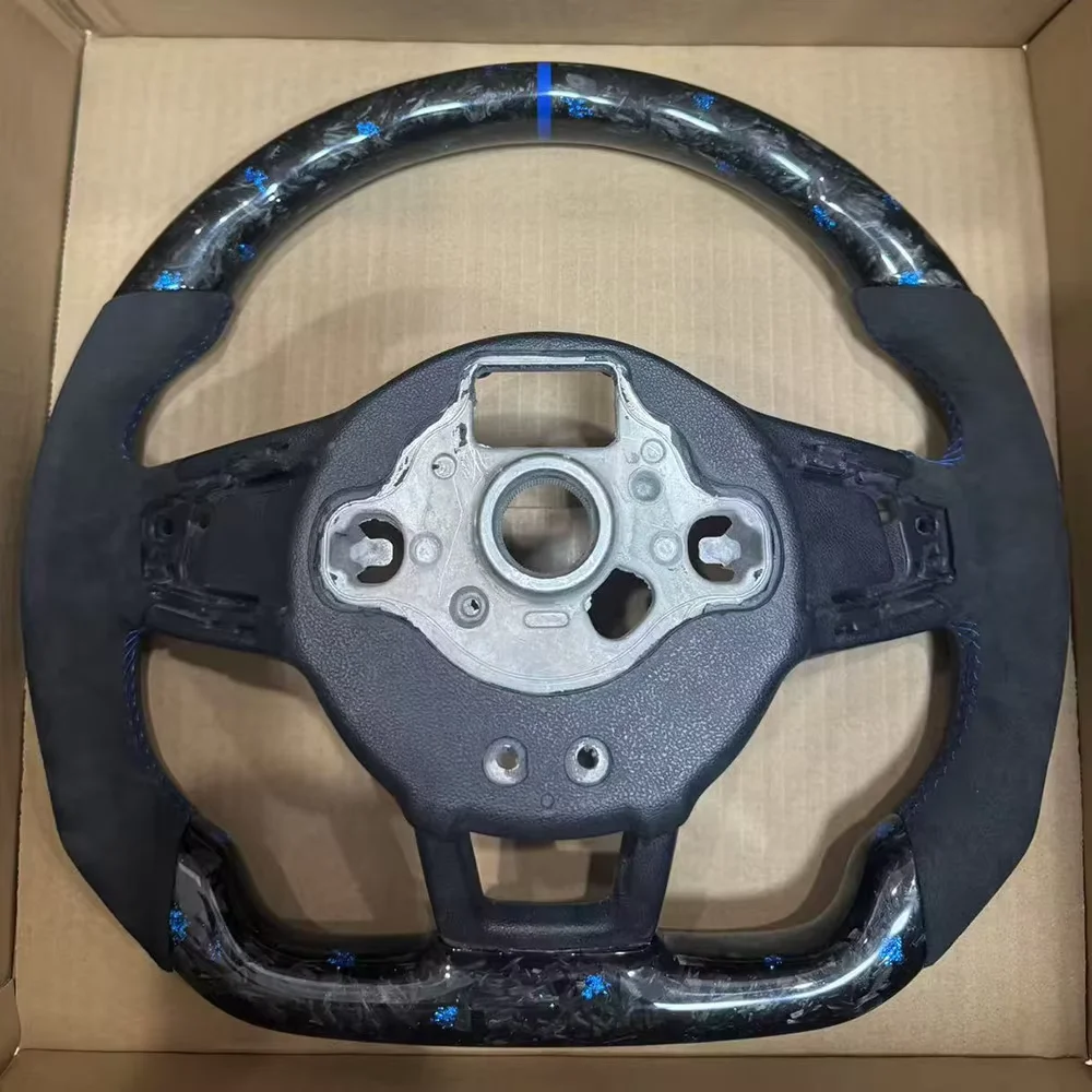 

Blue Stitching Alcantara Carbon Fiber Blue Back Label For VW Golf MK7.5 7GTI R PoloRLINE Steering Wheel Assembly