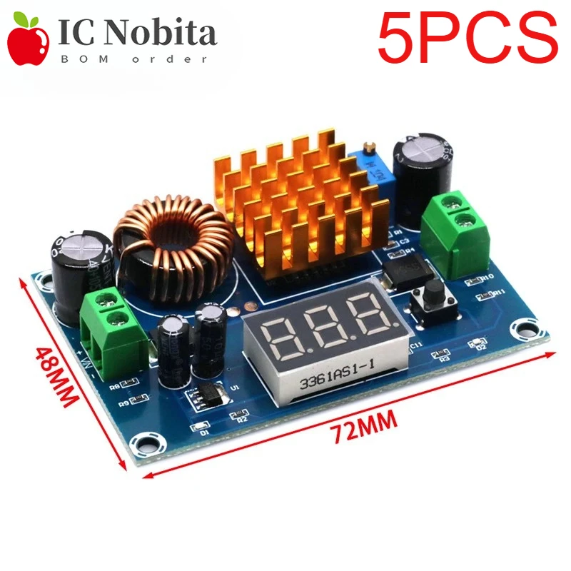 5PCS 5A High Power DC-DC Boost Converter 3V-35V to 5V-45V Step Up Module XH-M411 with LED Voltmeter for Solar/Lab Power Supply