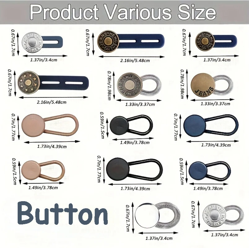 

22pcs of Denim Button Extenders Adjustable Waist Extenders for Pants Suitable for Both Men And Women Available in Various Colors