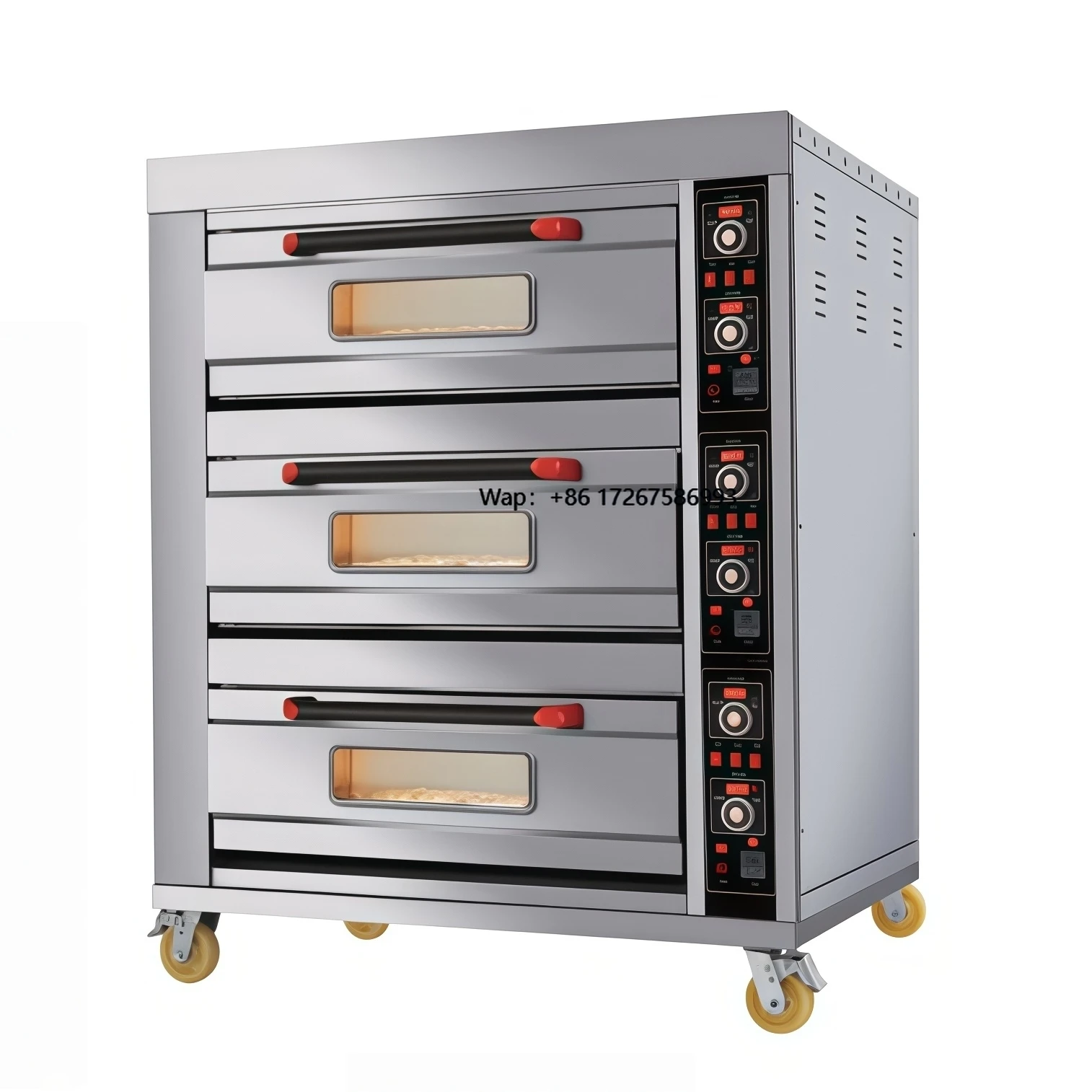 New Hot Sale Electric Baking Oven 3 Deck 6 Tray Commercial Bakery Machine with Digital Control LED Display Timer 380V