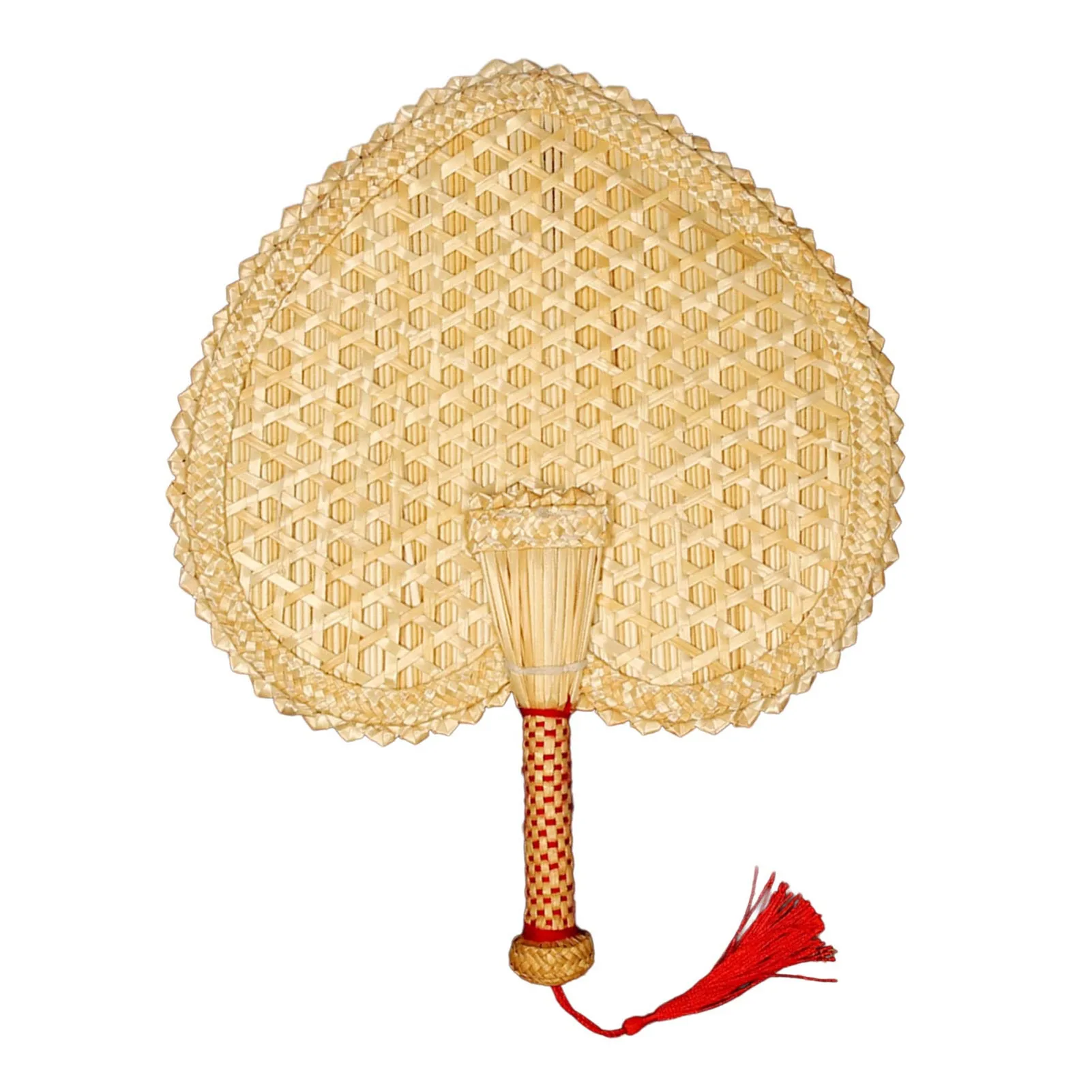 Hand Fan Hand-Woven Straw Fan Handheld Wheat Straw Fans Rustic Chinese Manual Fan for Summer Cooling DIY Decor Wedding Palm Gift - view 5