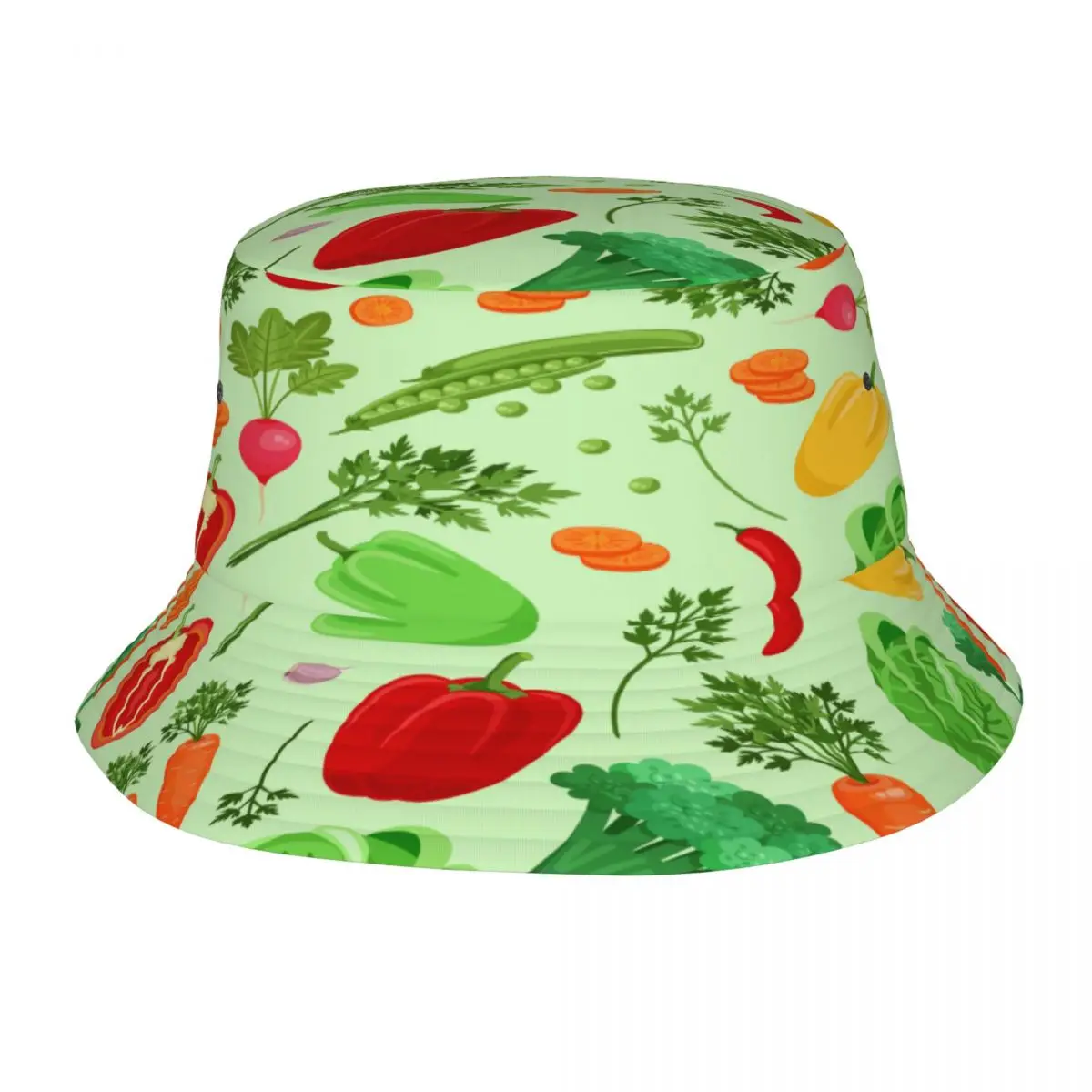 

Vegetables Radishes Peppers Cabbage Carrots Bucket Hat Summer Hats Fisherman Hat Foldable Women Men Sunscreen Shade Caps