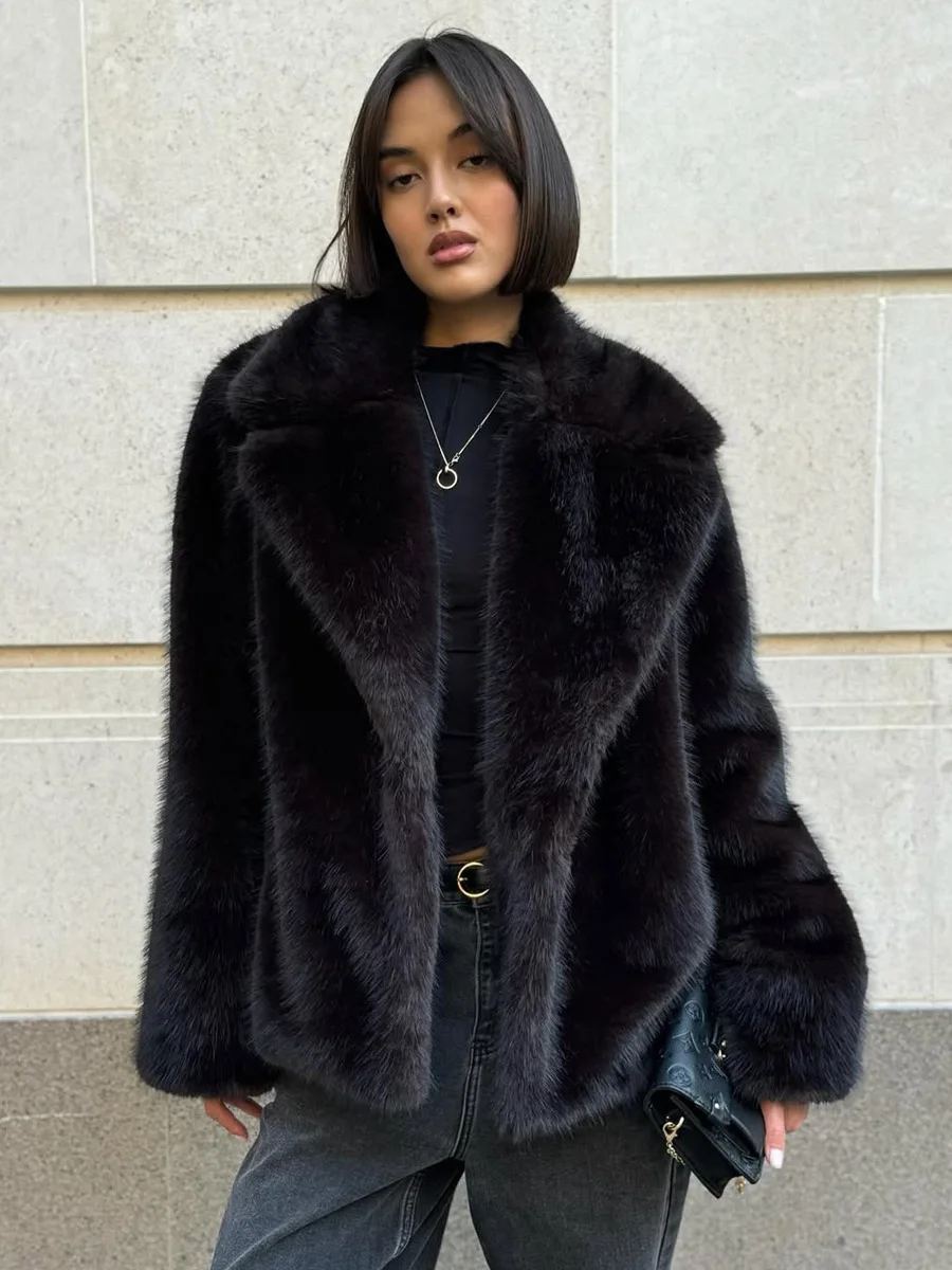 2026 Elegant High-Quality Autumn Winter Warm Thick Fur Coat Women Fashion Mid-Length Fox Fur Jacket Fluffy Soft Plush Overcoat