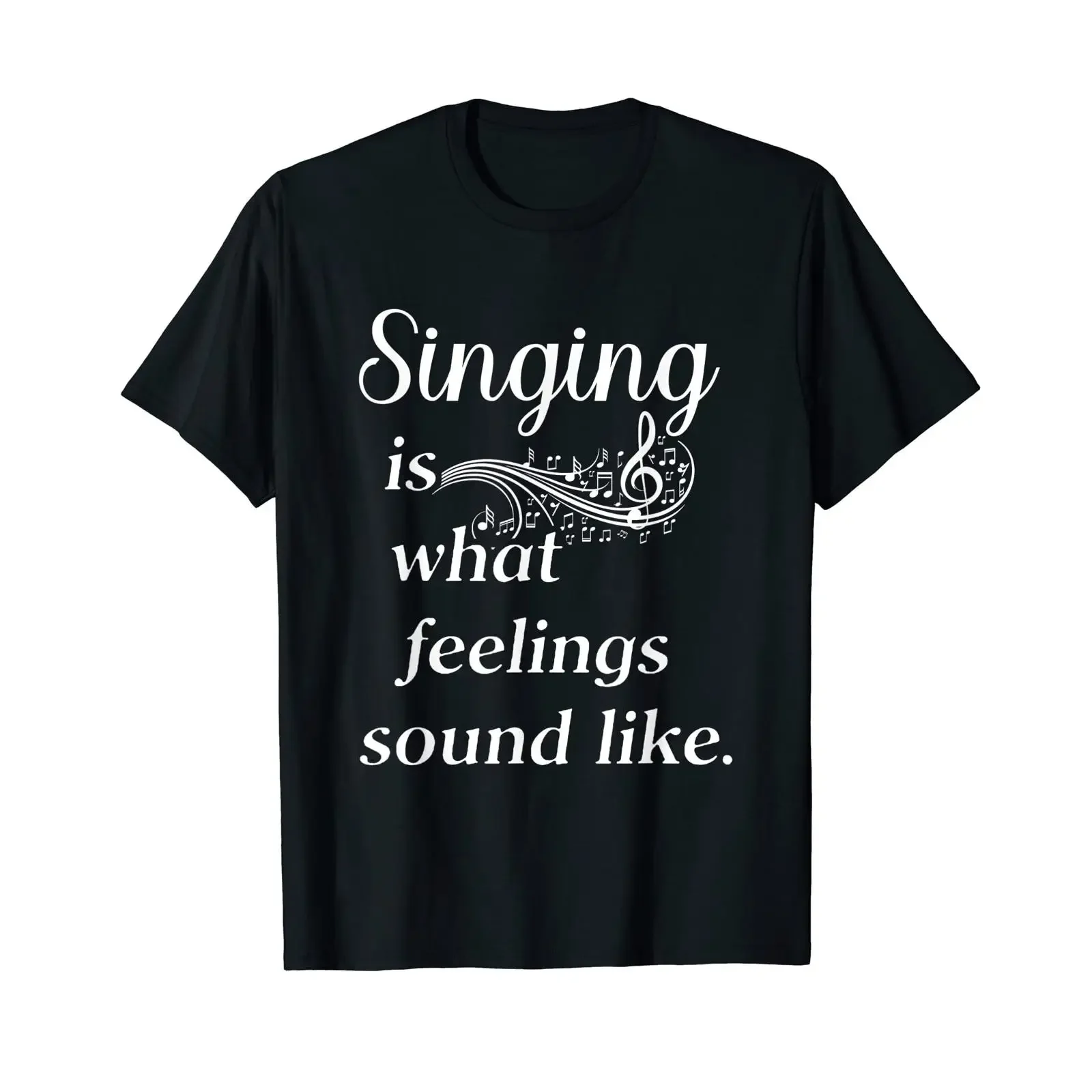 Singen ist das, was Gefühle klingen wie Sänger-Musiknoten klingen lassen. T-Shirt, schwarz, Vintage, gewaschen, weich, vielseitig, Herrenmode