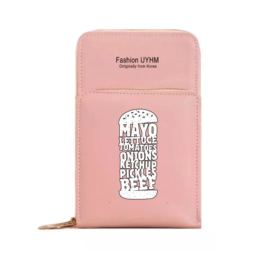Shoulder Bags Touch Screen Phone Bags Case Card Organizer Luxury Bag Cell Phone Purse Messenger Pouch Handbag Food Pattern
