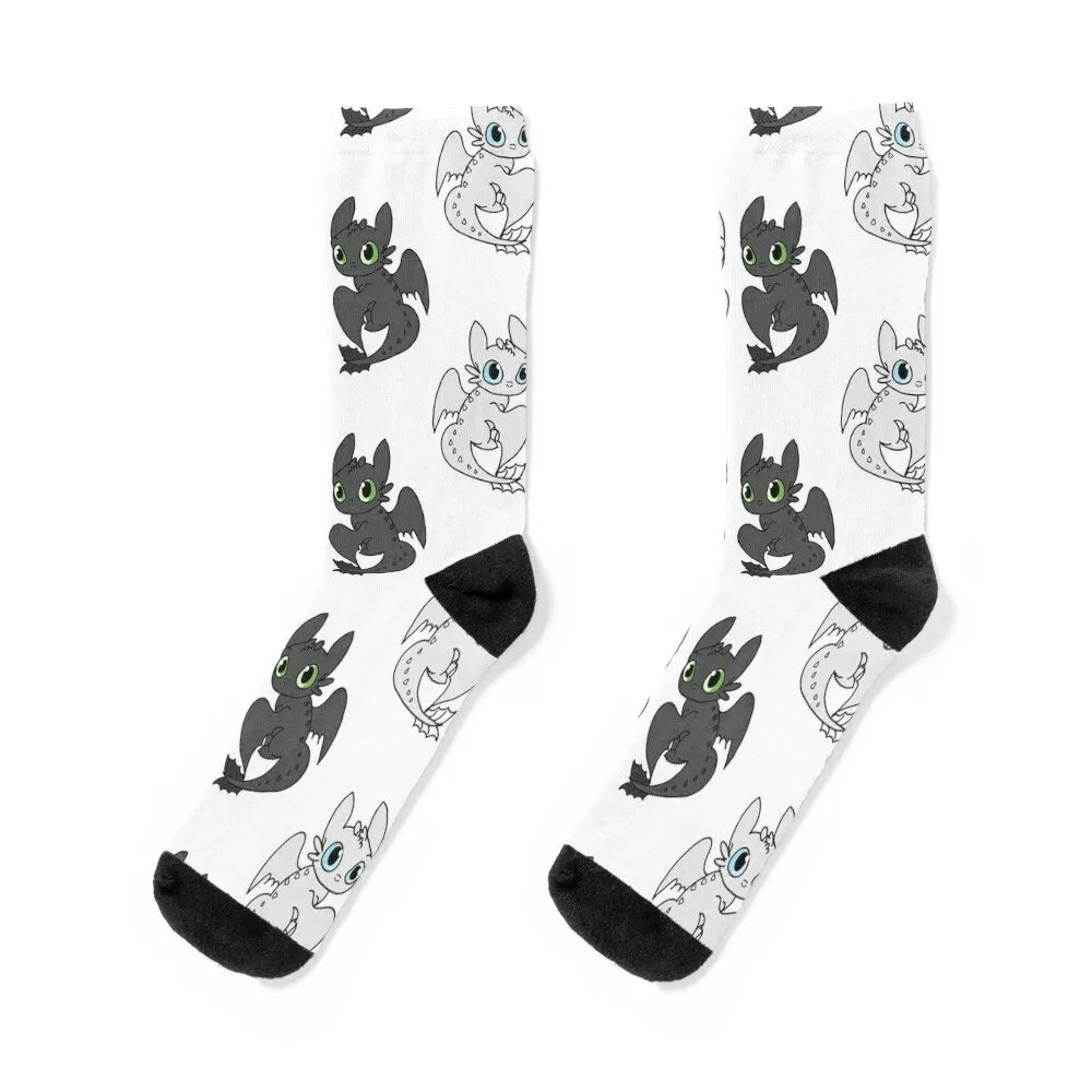 

Night Fury and Light Fury Chibi Socks professional running cute Socks Ladies Men's