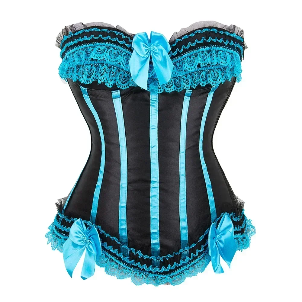 

Женский сексуальный атласный корсет с завышенной талией, корсеты на шнуровке, бюстье, топ, готический женский корсет на Хэллоуин, большие размеры