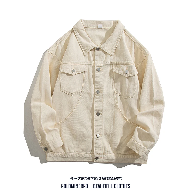 

Джинсовая куртка Waed свободного кроя, повседневная, с воротником, рабочая одежда для мужчин, весна-осень, разноцветная, китайский бренд