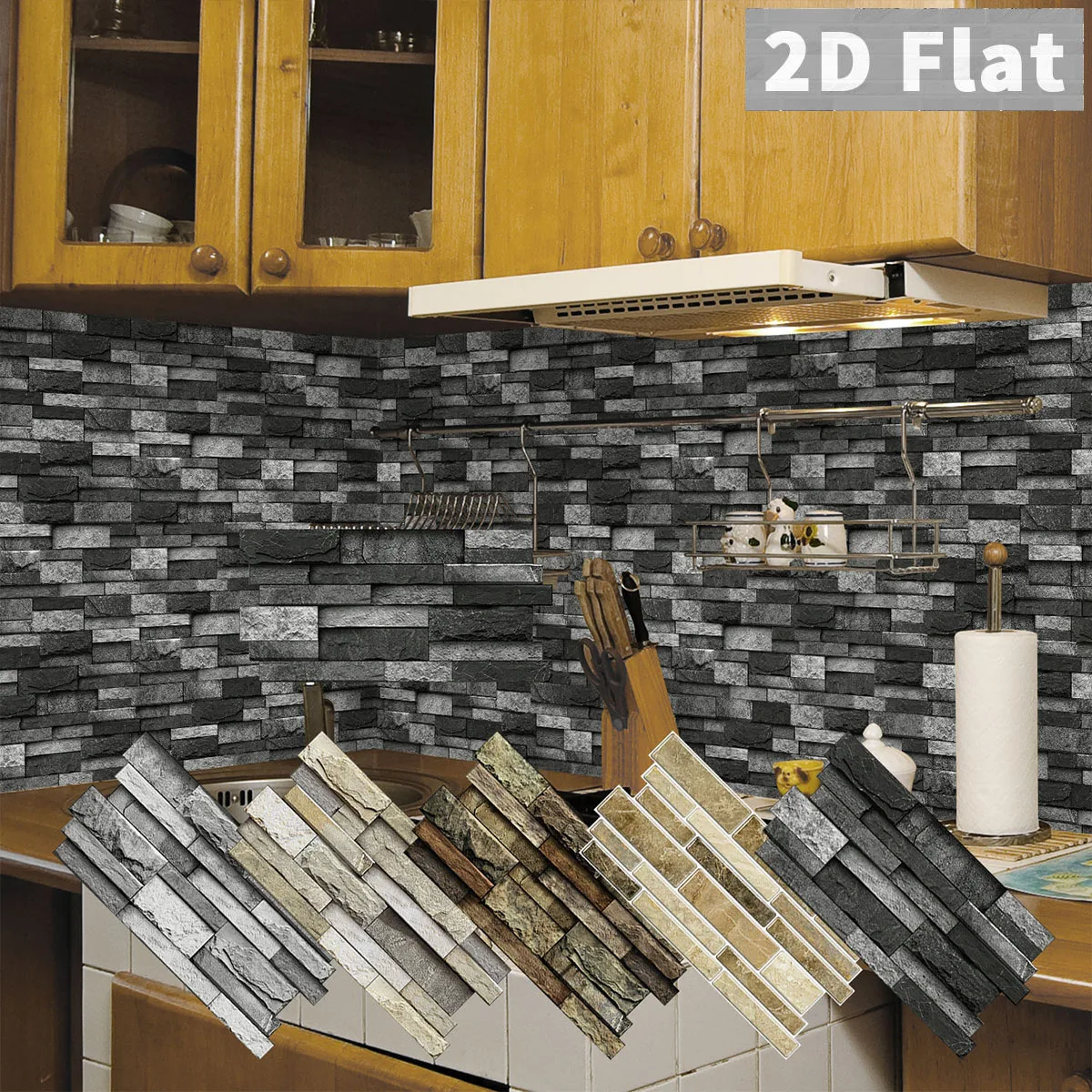 Peel and Stick Marble Tile Stickers 24.6×12cm Waterproof Self Adhesive Backsplash Wall Decor for Kitchen Bathroom
