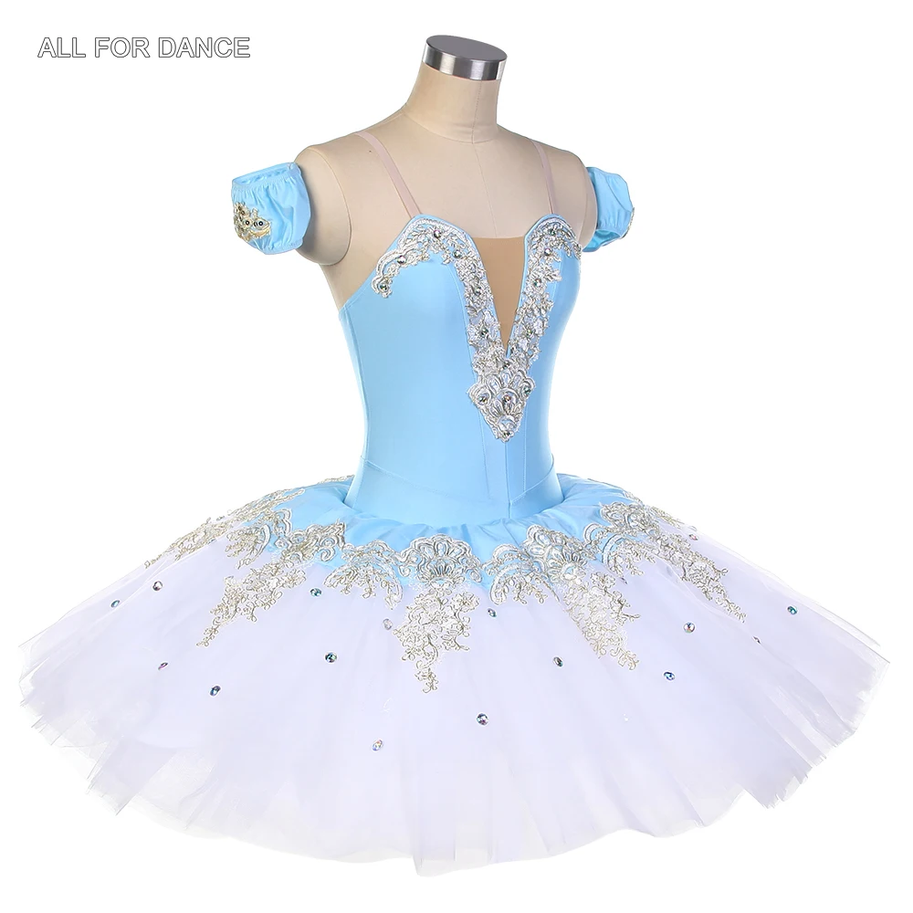 BLL528 Tutù di balletto pre-professionale in spandex azzurro cielo per ragazze e donne Costumi di tutù di ballerina per spettacoli teatrali