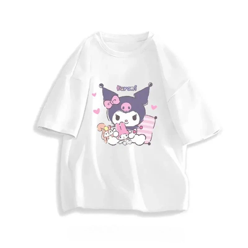 

Kulomie Melody T-Shirt Women's Sanrio Print Summer Cotton Crew Neck Print T-Shirt Outdoor Casual Comfort Street Top