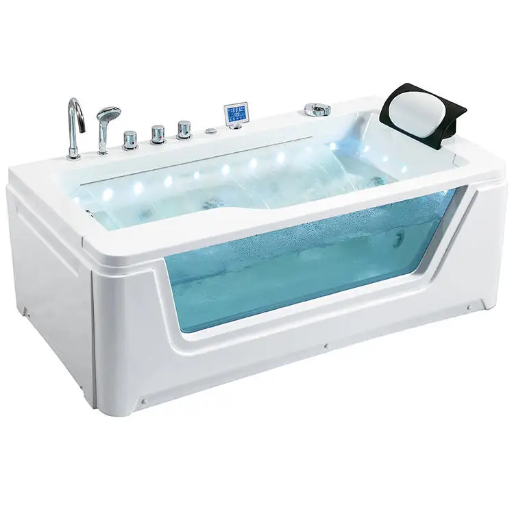 1 Person Acrylic Massage Bathtub with Drainer for Bathroom Use Modern Design Air Massage Function