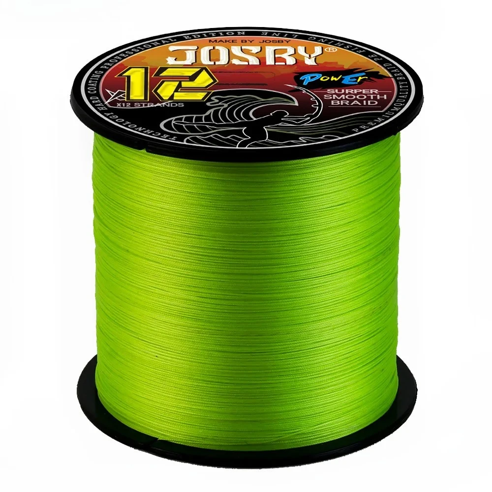 

JOSBY 12 Strand Braid Fishing Line X12 300M 500M PE Multifilamento MaxDrag 25-120LB Saltwater High Strength Saltwater Durable