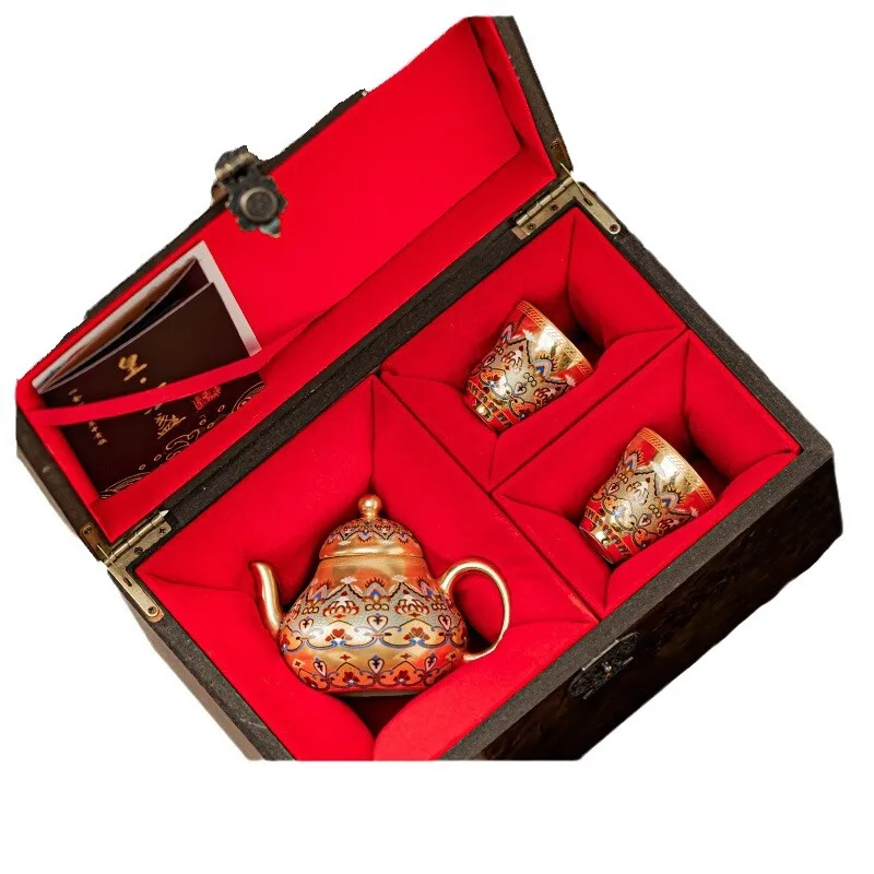 

Forbidden City Dunhuang merchandise gilt tea set for parents and elders birthday housewarming wedding gift set