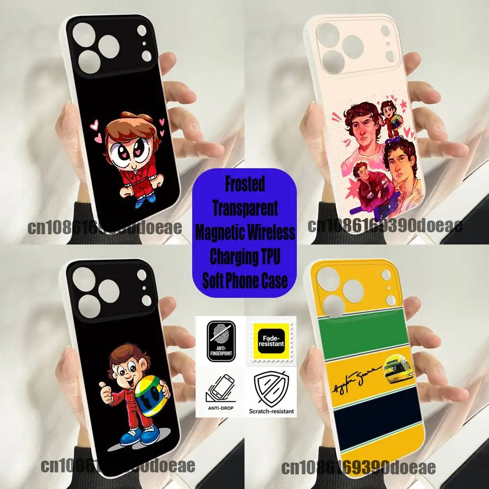 

For Ayrton S-Senna Phone Case iPhone 12,16,11,14,13,17,15,Plus,E,Pro,Max,Air,Mini Wireless Charge Magnetic Clear