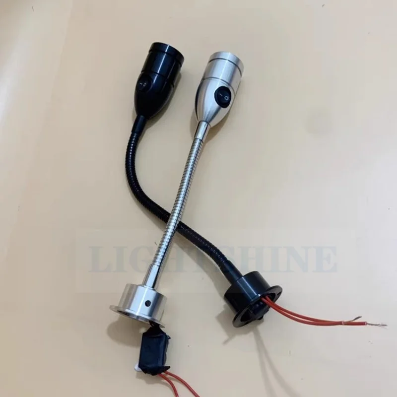 LED Flexible Tube Spotlight Machine Tool Work Light 3W Surface Mountable Bendable Snake Tube Spotlight 220V 12V 24V