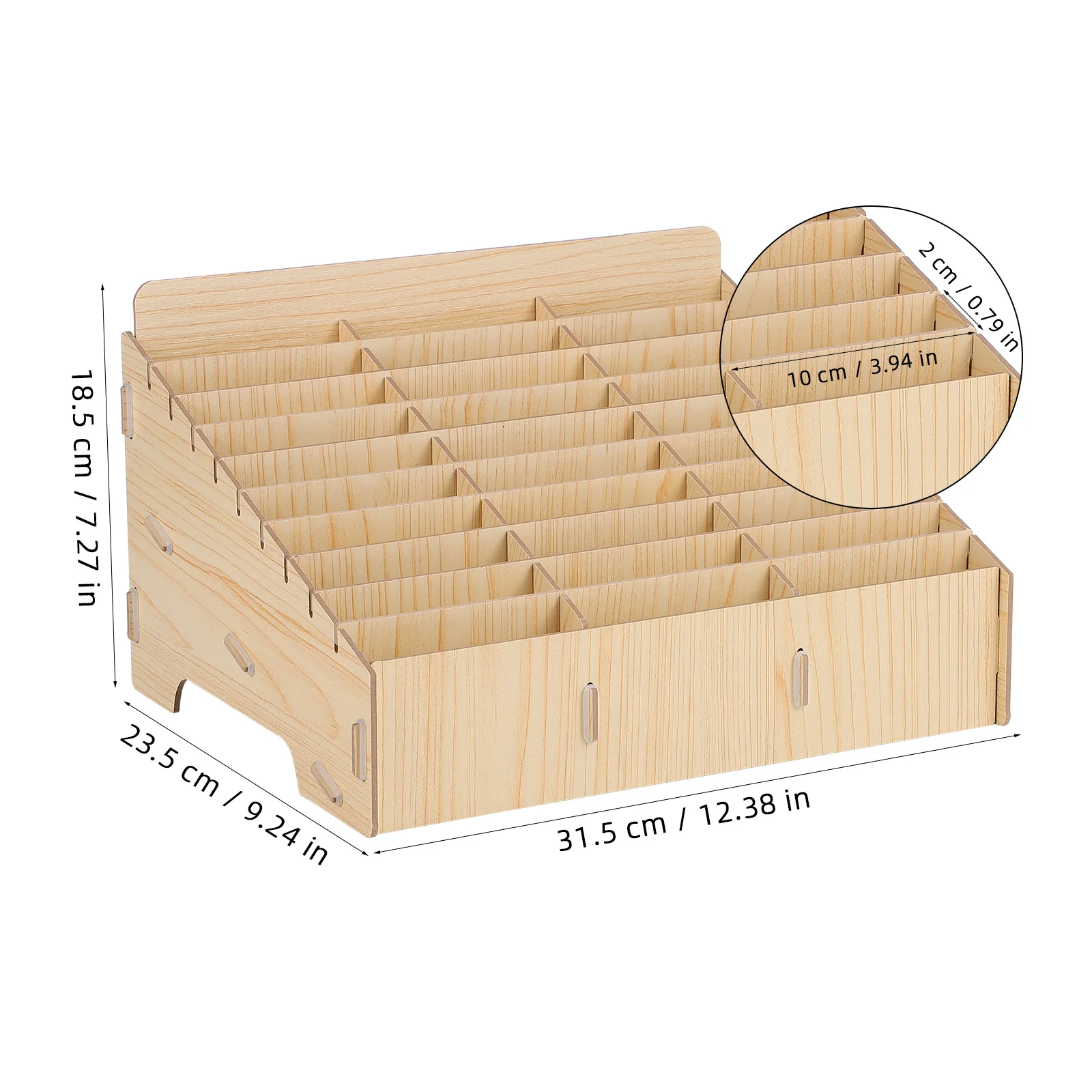 1pc Multi-Grid Classroom Phone Holder Box 30 Grids Wooden Mobile Phone Display Rack For Classroom Meeting Room Organizer