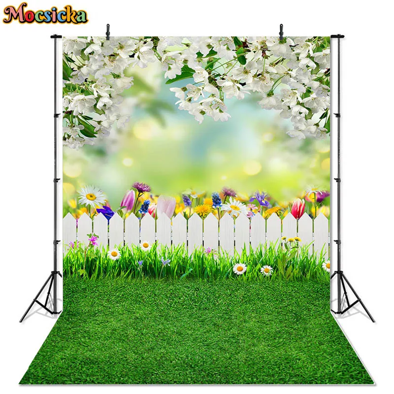 사진 촬영용 용수철 부활절 배경, 베이비 샤워 계란, 녹색 잔디 꽃 케이크 스매쉬 배경, 사진 스튜디오 포토콜 소품