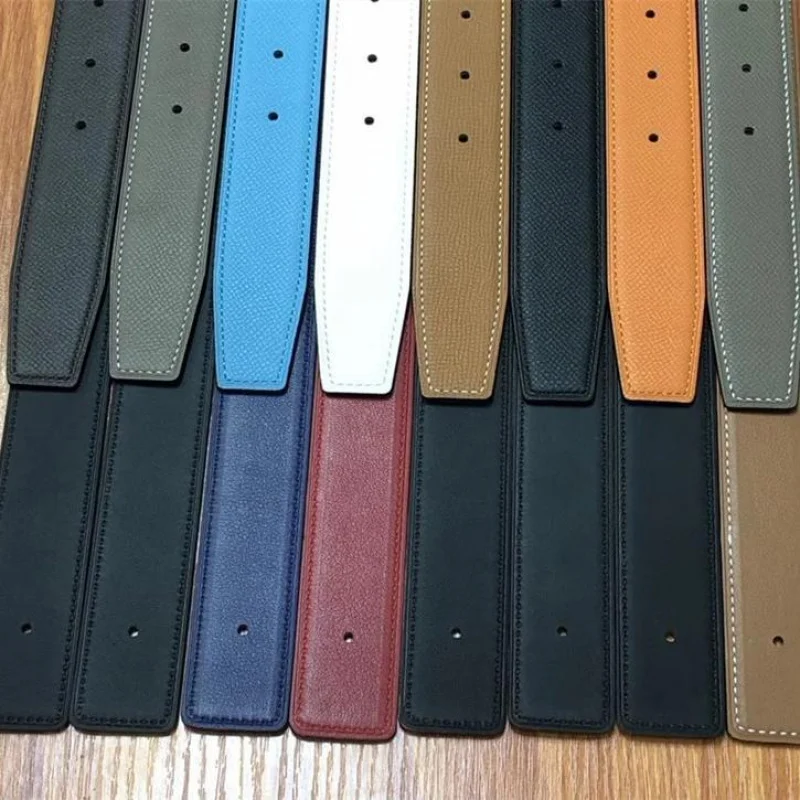 

Genuine Leather Belt for Women & Men, No Buckle, Smooth Pin Design, 3.2cm Width, Premium Head Leather, Adjustable, Palm Texture