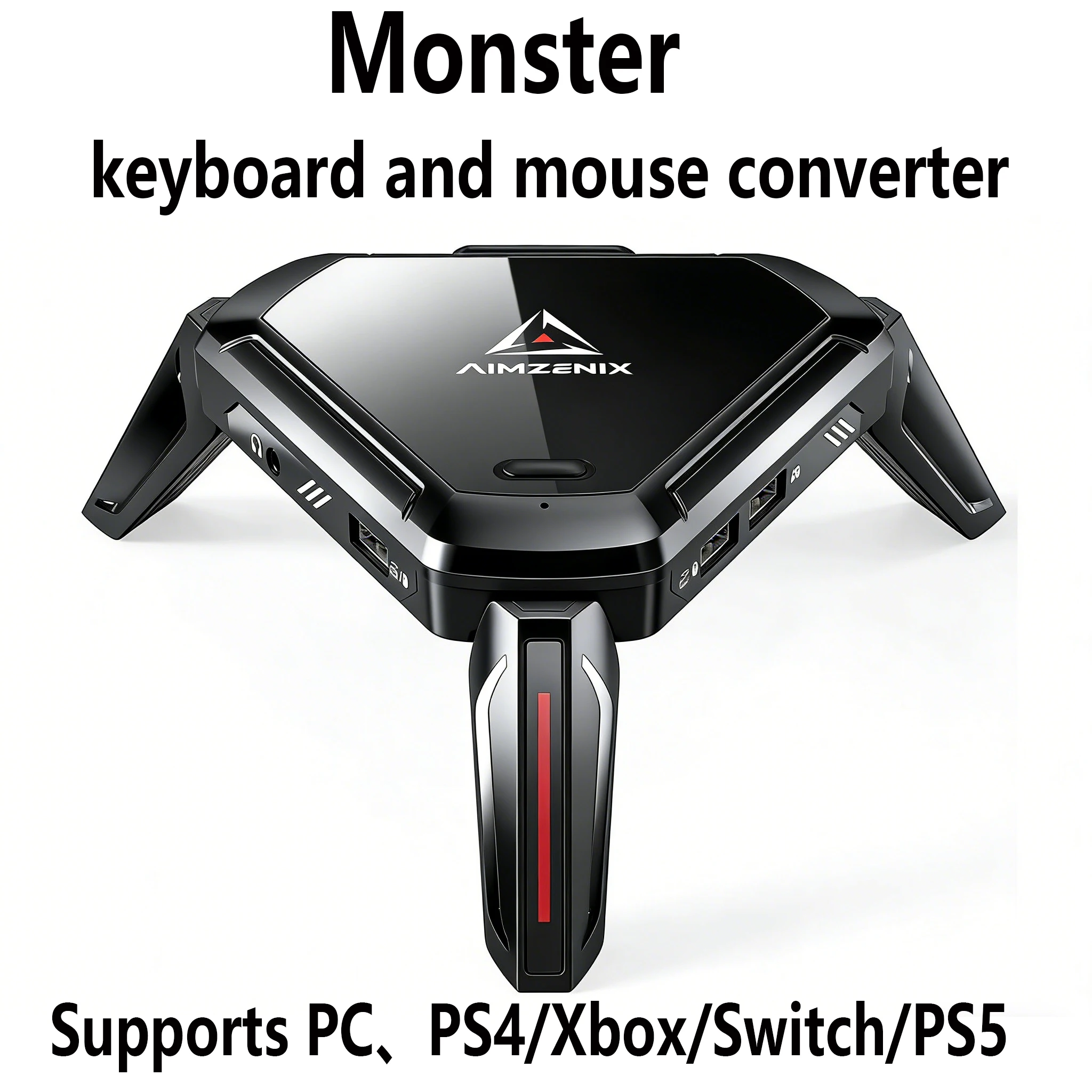 

AIMZENIX AX600 MONSTER Keyboard & Mouse Adapter for PS5/PS4/Xbox Series X|S/Xbox One/Switch - Supports 3.5mm Headset & Mobil