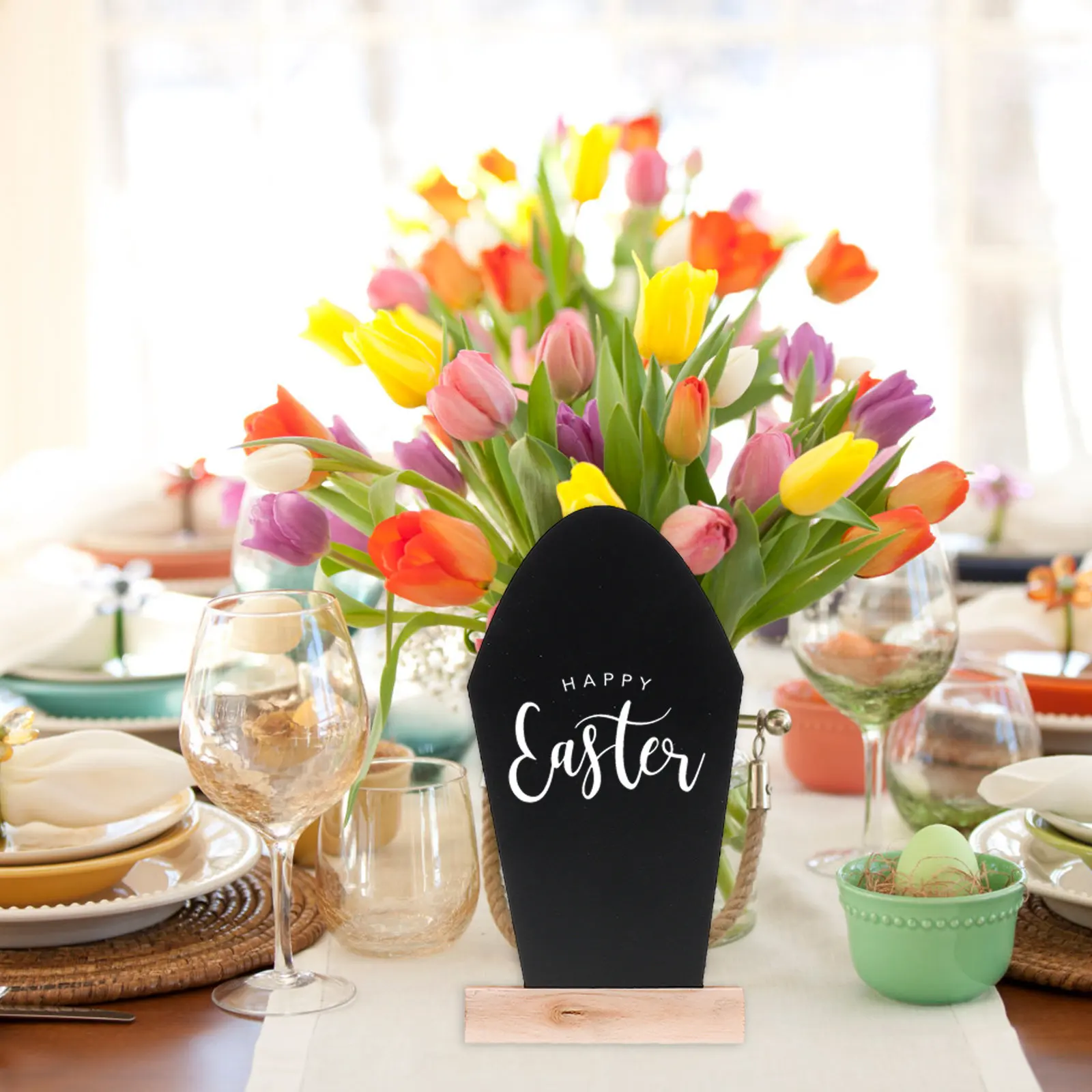 

4Pcs Coffin Message Board Tombstone Blackboard Easter Party Decoration Wooden Tombstones Easter Note Writing Boards