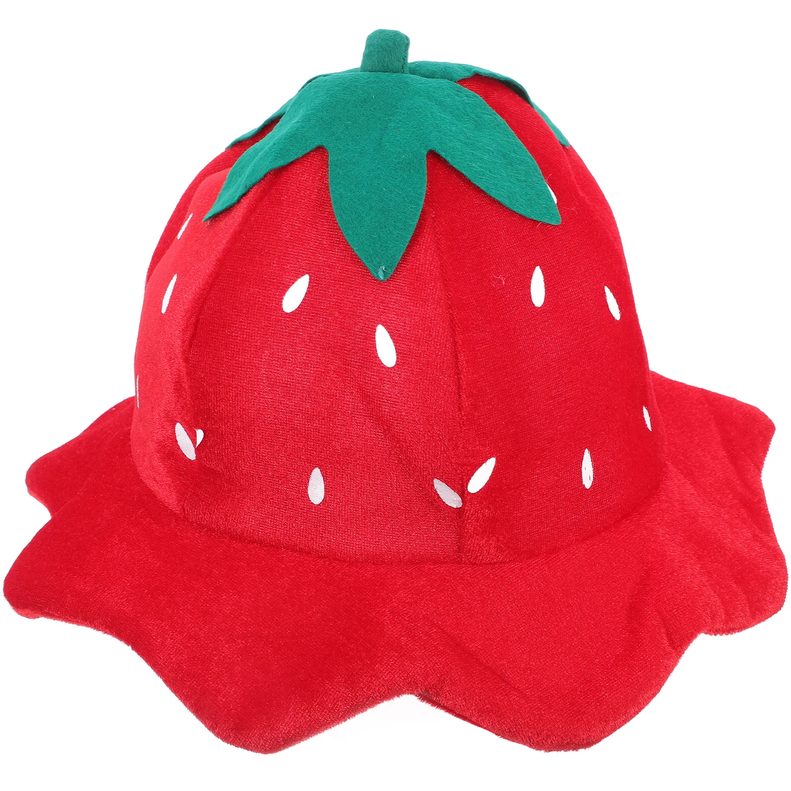 

Halloween Decorative Hat Funny Strawberry Cosplay Party Head Cover Soft Cotton Photo Prop Costume Accessory Strawberry Hat