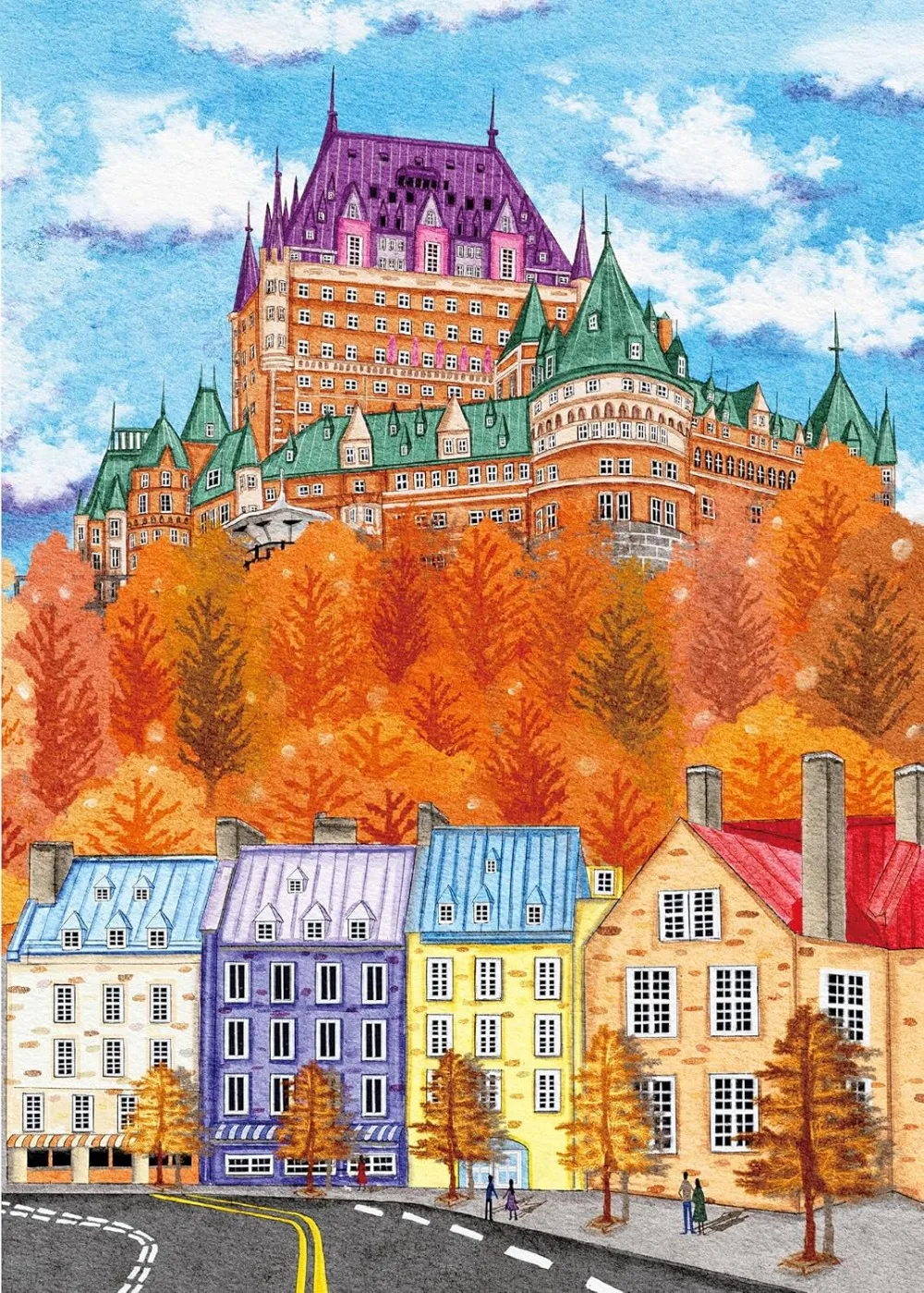 

120/300/500/1000 Pieces Adult Autumn Fall Streets Art Jigsaw Puzzle Stress Relief Entertainment Toys Landscape Puzzles Kid Gift